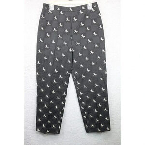 Talbots Petites Women's Black w/Gold Embroidered Dragonflies Pants-14P